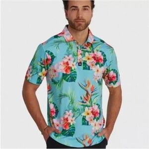 Bad Birdie Tropics Polo Golf Shirt TPC Traviso Bay Logo Size Medium